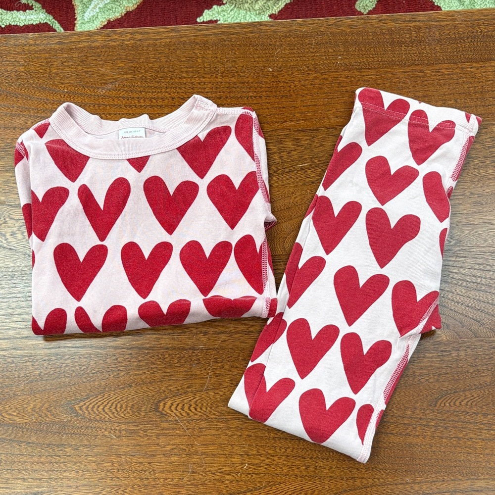 Hanna Andersson Red Heart Kids Pajama Set 6-7